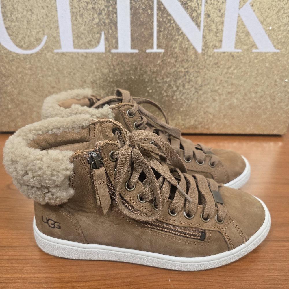UGG Brown Shearling Lined Sneakers For Girls Sz 5.5
